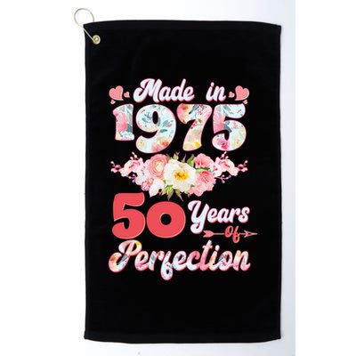 Flower Floral Made In 1975 50 Years Of Perfection Golf Towel