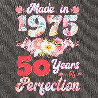 Flower Floral Made In 1975 50 Years Of Perfection Cotton Canvas Backpack