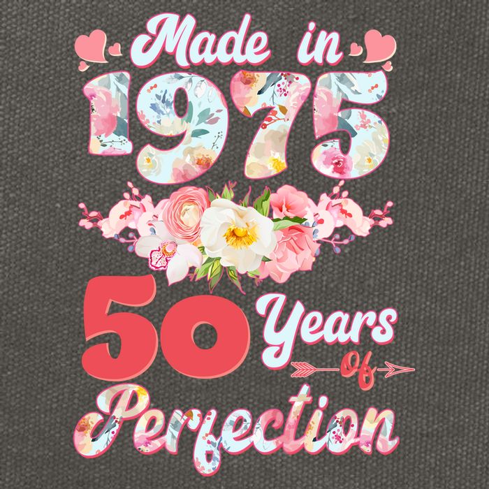 Flower Floral Made In 1975 50 Years Of Perfection Cotton Canvas Backpack