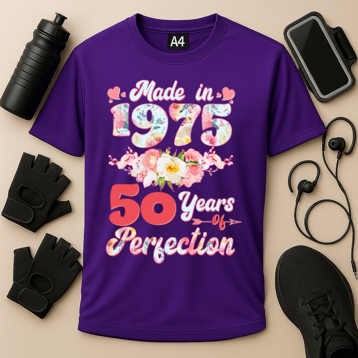 Flower Floral Made In 1975 50 Years Of Perfection Cooling Performance Crew T-Shirt