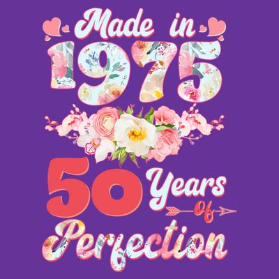 Flower Floral Made In 1975 50 Years Of Perfection T-Shirt