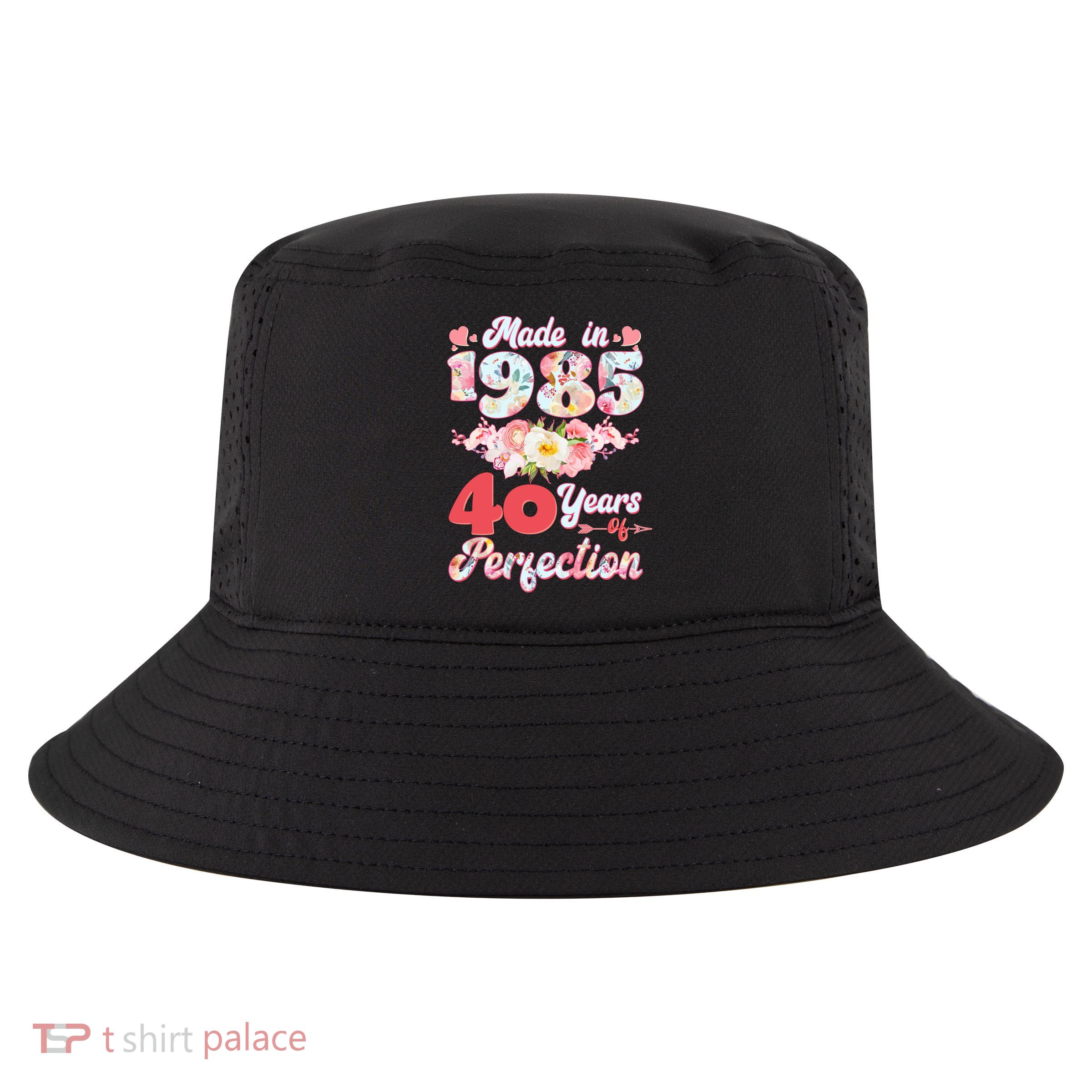 Flower Floral Made In 1985 40 Years Of Perfection Cool Comfort Performance Bucket Hat