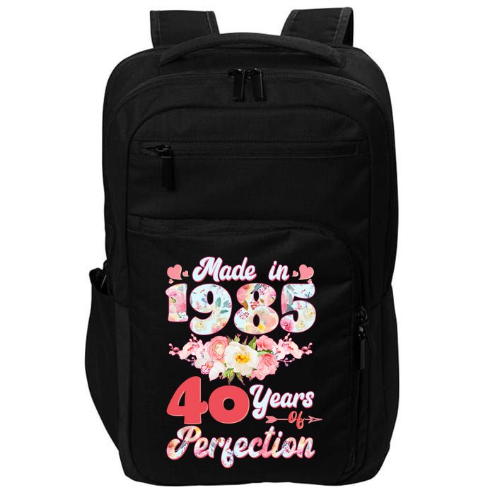 Flower Floral Made In 1985 40 Years Of Perfection Impact Tech Backpack