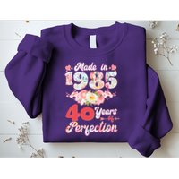 Flower Floral Made In 1985 40 Years Of Perfection Sweatshirt