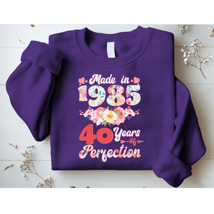 Flower Floral Made In 1985 40 Years Of Perfection Sweatshirt