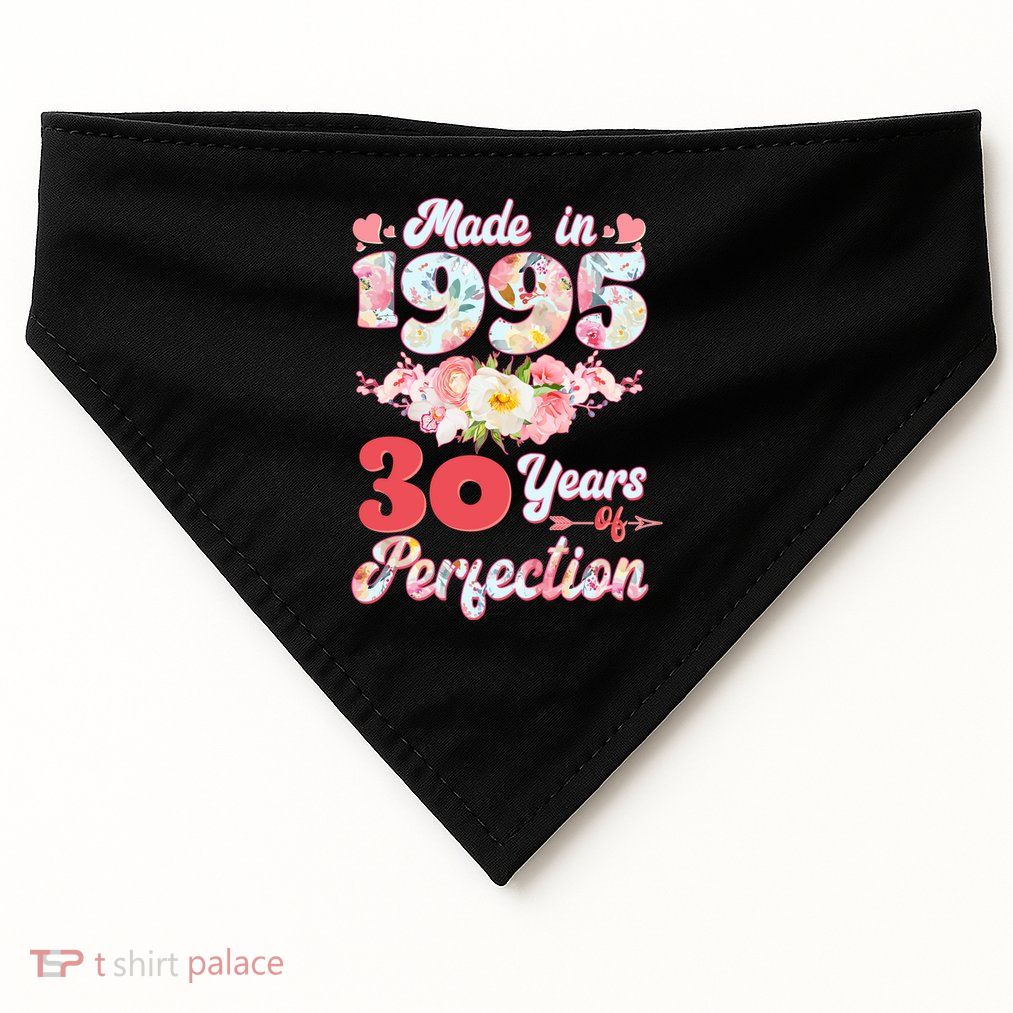 Flower Floral Made In 1995 30 Years Of Perfection USA-Made Doggie Bandana