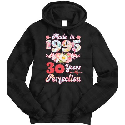 Flower Floral Made In 1995 30 Years Of Perfection Tie Dye Hoodie