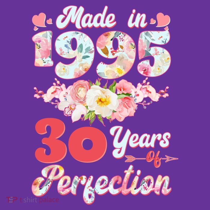Flower Floral Made In 1995 30 Years Of Perfection Kids T-Shirt