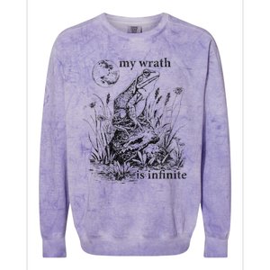 Funny Frog Meme My Wrath Is Infinite Frog Pond Colorblast Crewneck Sweatshirt