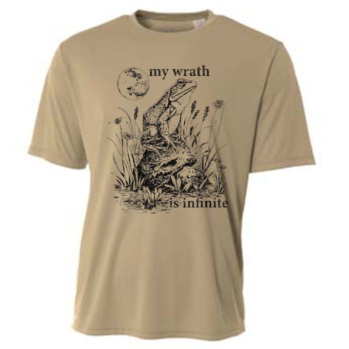 Funny Frog Meme My Wrath Is Infinite Frog Pond Cooling Performance Crew T-Shirt