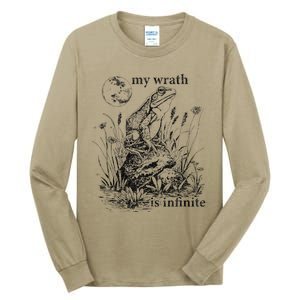 Funny Frog Meme My Wrath Is Infinite Frog Pond Tall Long Sleeve T-Shirt