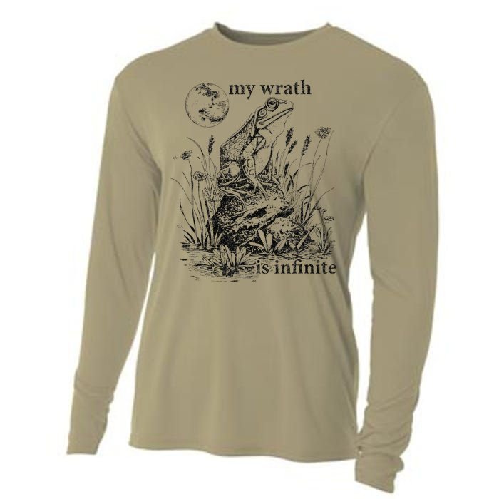 Funny Frog Meme My Wrath Is Infinite Frog Pond Cooling Performance Long Sleeve Crew