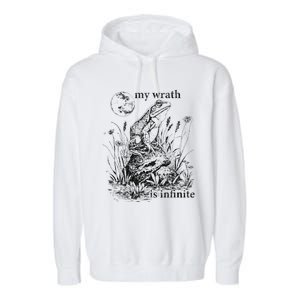 Funny Frog Meme My Wrath Is Infinite Frog Pond Garment-Dyed Fleece Hoodie