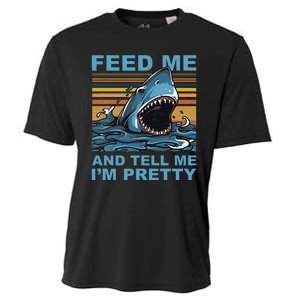 Funny Feed Me And Tell Me IM Pretty Shark Ocean Biologists Cooling Performance Crew T-Shirt