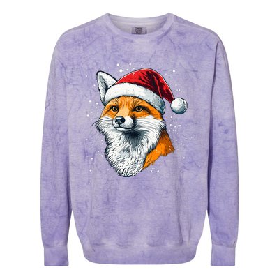 Festive Fox Merry Christmas With Family And Friends Gift Colorblast Crewneck Sweatshirt