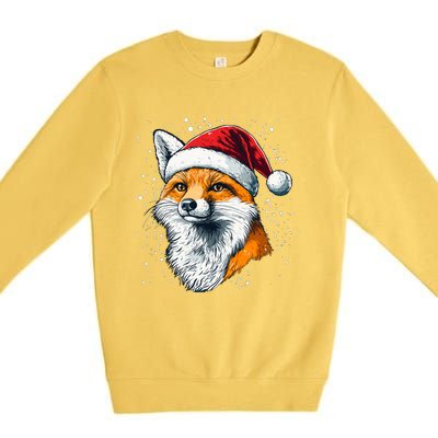 Festive Fox Merry Christmas With Family And Friends Gift Premium Crewneck Sweatshirt