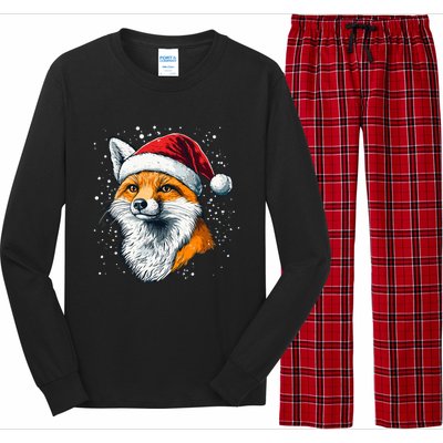 Festive Fox Merry Christmas With Family And Friends Gift Long Sleeve Pajama Set