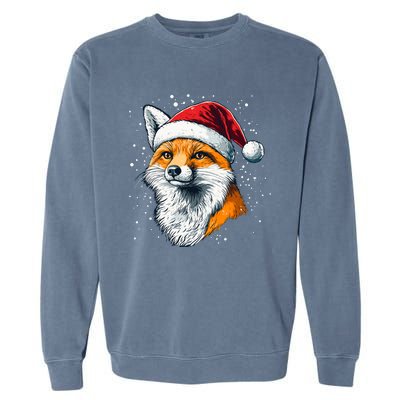 Festive Fox Merry Christmas With Family And Friends Gift Garment-Dyed Sweatshirt