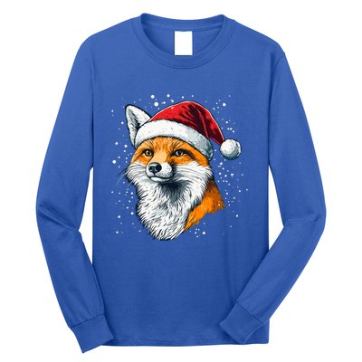 Festive Fox Merry Christmas With Family And Friends Gift Long Sleeve Shirt