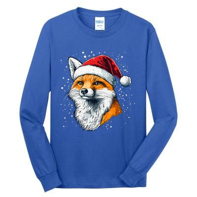 Festive Fox Merry Christmas With Family And Friends Gift Tall Long Sleeve T-Shirt