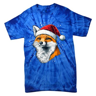 Festive Fox Merry Christmas With Family And Friends Gift Tie-Dye T-Shirt