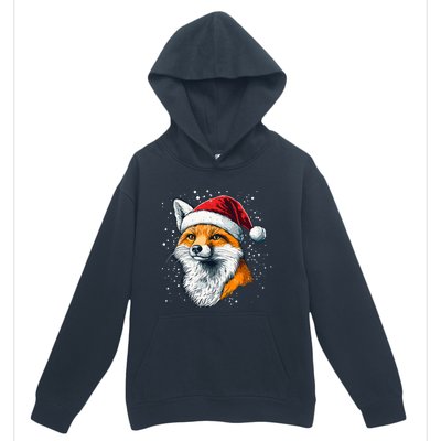 Festive Fox Merry Christmas With Family And Friends Gift Urban Pullover Hoodie