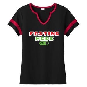 Funny Fasting Mode On Intermittent Fasting Gift Ladies Halftime Notch Neck Tee