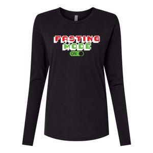 Funny Fasting Mode On Intermittent Fasting Gift Womens Cotton Relaxed Long Sleeve T-Shirt