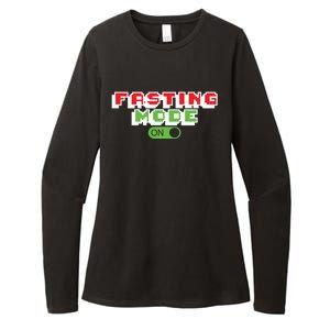 Funny Fasting Mode On Intermittent Fasting Gift Womens CVC Long Sleeve Shirt