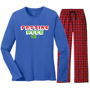 Funny Fasting Mode On Intermittent Fasting Gift Women's Long Sleeve Flannel Pajama Set 