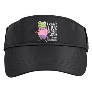 Funny Frog Meme I Cant Live Laugh Love In These Conditions Adult Drive Performance Visor