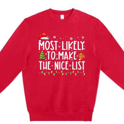 Festive Family Matching Christmas Pajamas Premium Crewneck Sweatshirt