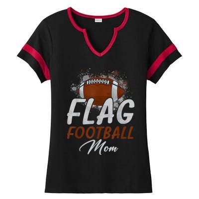 Flag Football Mom Proud Mom Of Ballers Fathers Day Ladies Halftime Notch Neck Tee