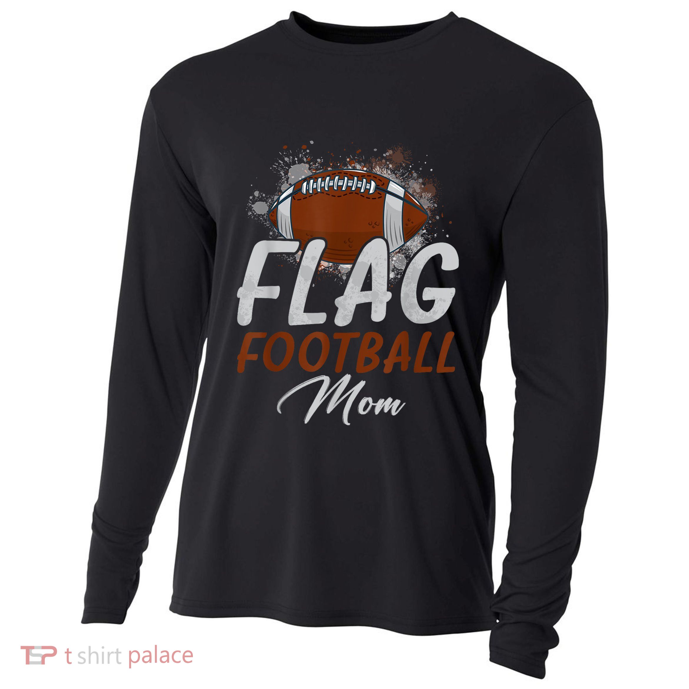 Flag Football Mom Proud Mom Of Ballers Fathers Day Cooling Performance Long Sleeve Crew
