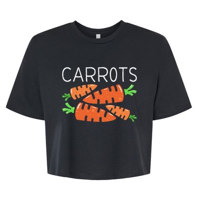 Funny Family Matching Halloween Costumes Peas And Carrots Bella+Canvas Jersey Crop Tee