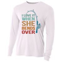 Funny Fishing Men I Love It When She Bends Over Cooling Performance Long Sleeve Crew