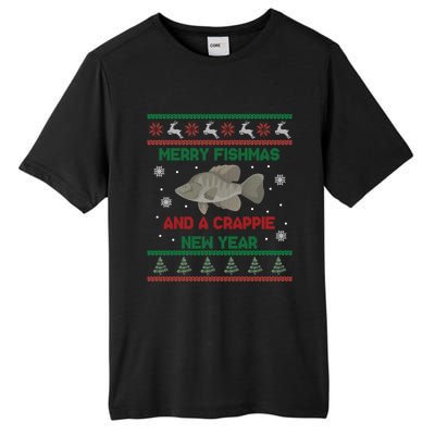 Funny Fisher Merry Fishmas And A Crappie New Year Gift Tall Fusion ChromaSoft Performance T-Shirt