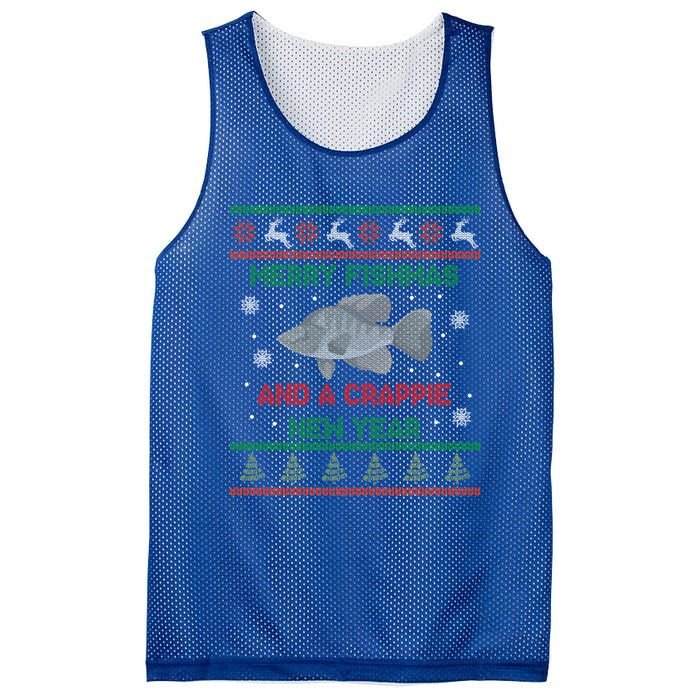 Funny Fisher Merry Fishmas And A Crappie New Year Gift Mesh Reversible Basketball Jersey Tank