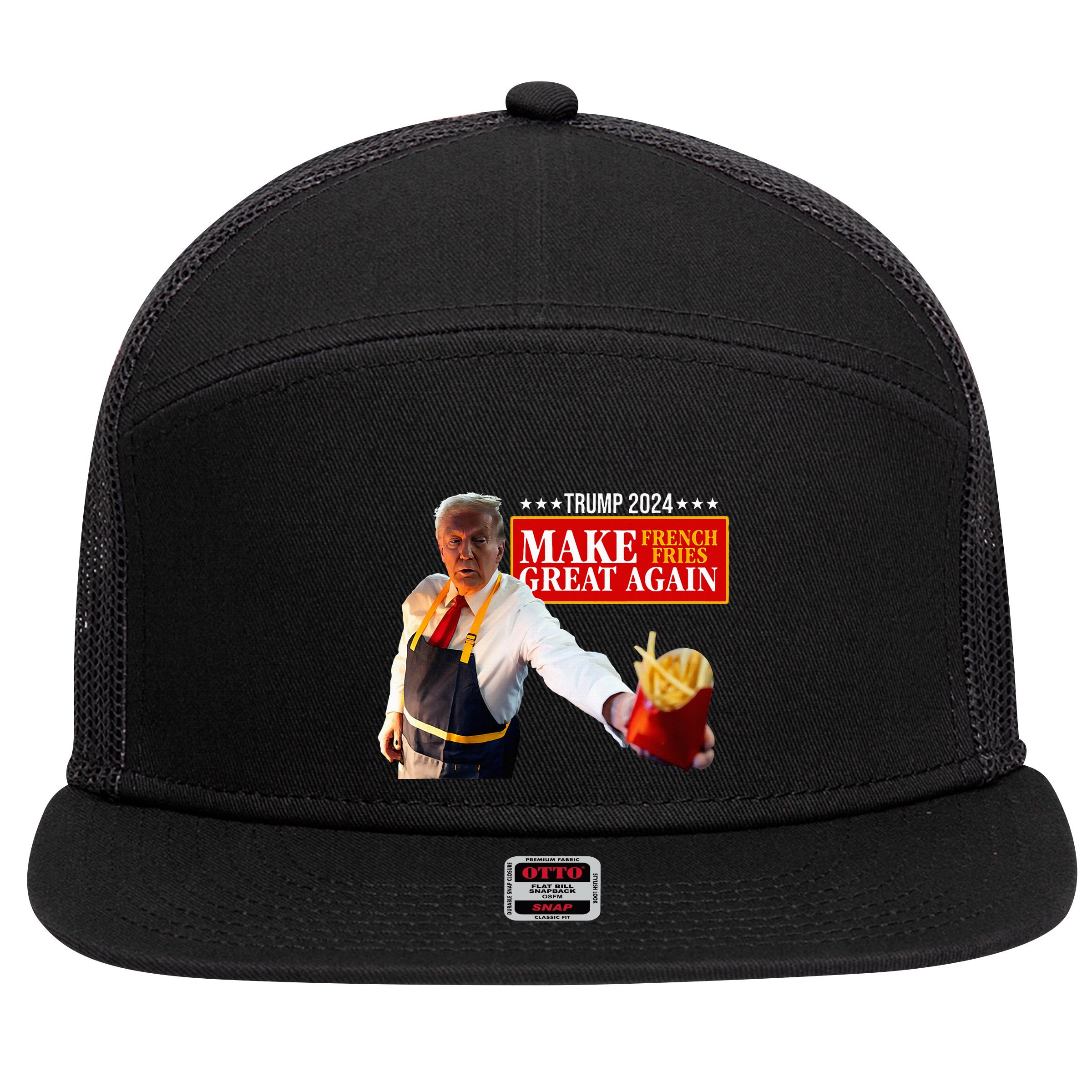 French Fry Make French Fries Great Again 7 Panel Mesh Trucker Snapback Hat