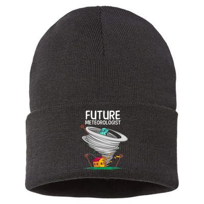 Funny Future Meteorologist Gift For Kids Cool Meteorology Sustainable Knit Beanie