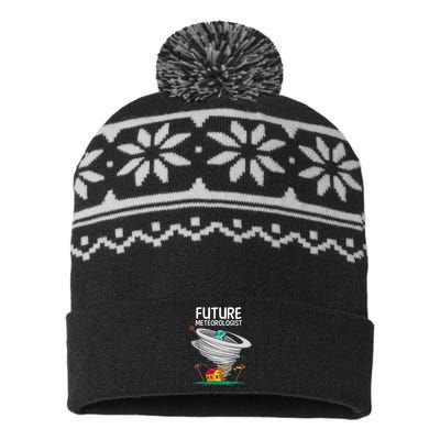 Funny Future Meteorologist Gift For Kids Cool Meteorology USA-Made Snowflake Beanie