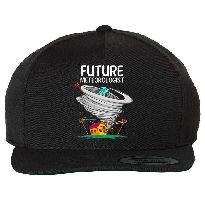 Funny Future Meteorologist Gift For Kids Cool Meteorology Wool Snapback Cap