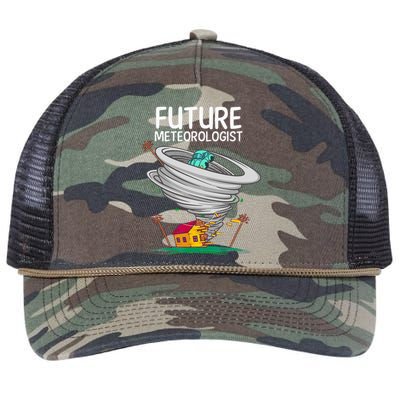 Funny Future Meteorologist Gift For Kids Cool Meteorology Retro Rope Trucker Hat Cap