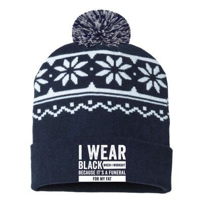 Funeral For My Fat Funny Workout Quote USA-Made Snowflake Beanie