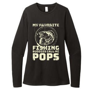 Funny Fisherman My Favorite Fishing Buddies Call Me Pops Womens CVC Long Sleeve Shirt