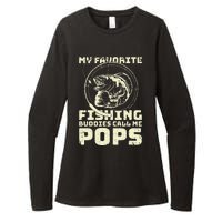 Funny Fisherman My Favorite Fishing Buddies Call Me Pops Womens CVC Long Sleeve Shirt