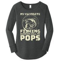 Funny Fisherman My Favorite Fishing Buddies Call Me Pops Women's Perfect Tri Tunic Long Sleeve Shirt