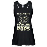 Funny Fisherman My Favorite Fishing Buddies Call Me Pops Ladies Essential Flowy Tank