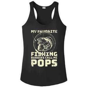 Funny Fisherman My Favorite Fishing Buddies Call Me Pops Ladies PosiCharge Competitor Racerback Tank