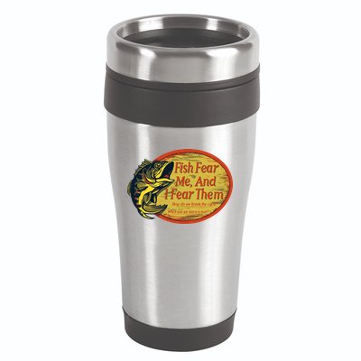 Fish Fear Me And I Fear Them How Do We Break The Cycle 16oz Travel Tumbler
